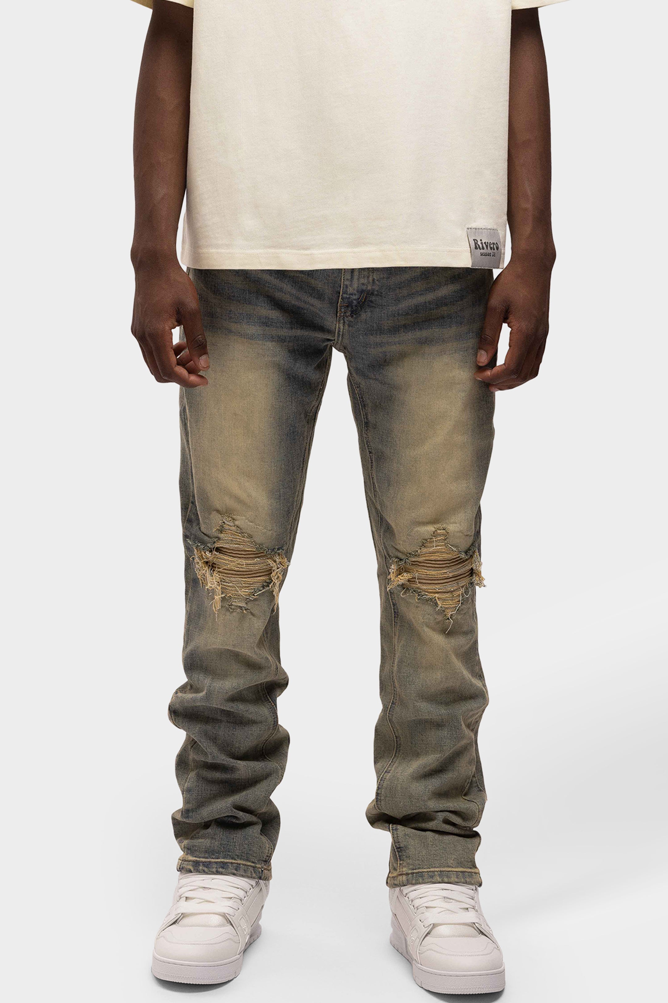 REGULAR REPAIRED DENIM JEANS