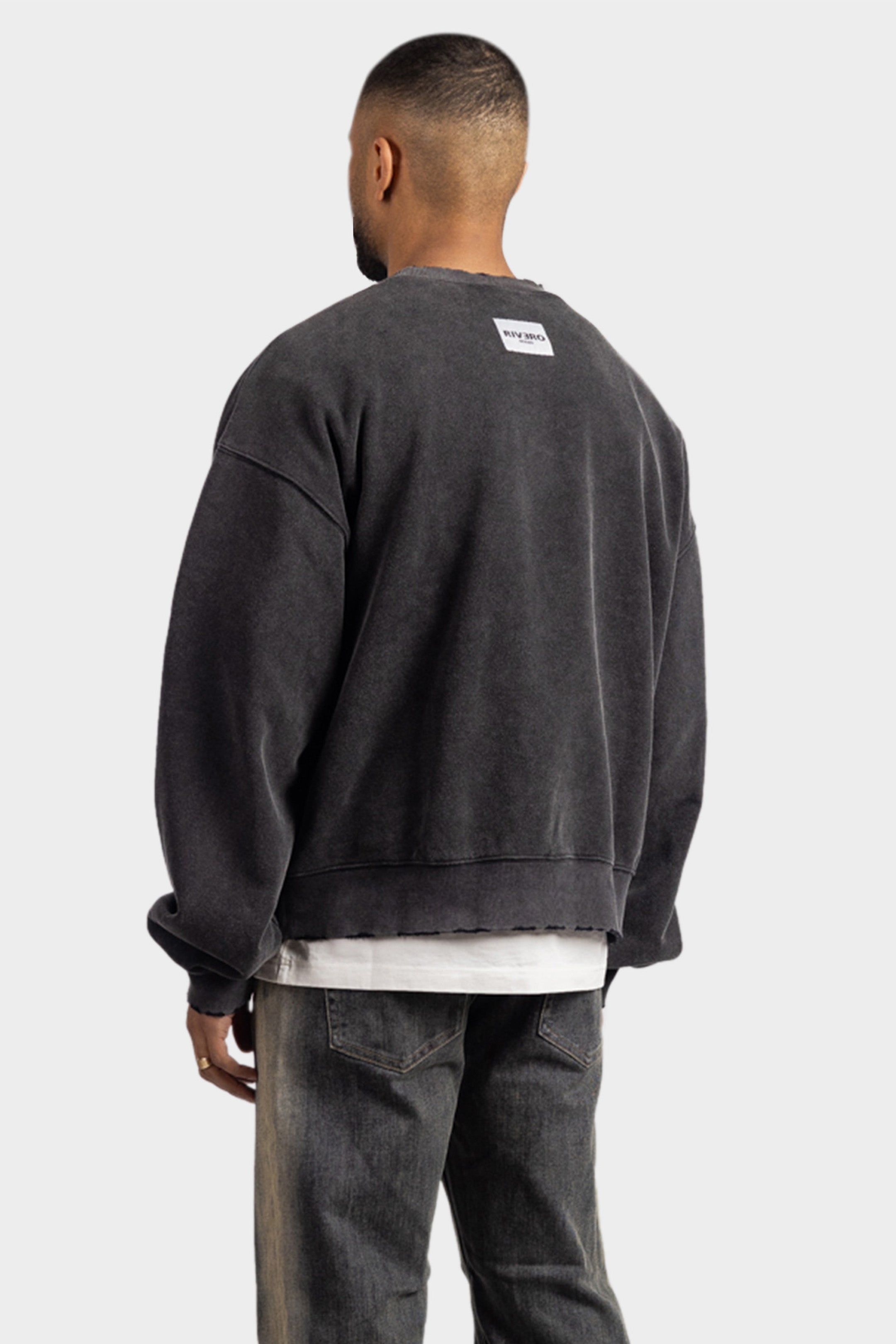 SCRIPT WASHED SWEATER BLACK