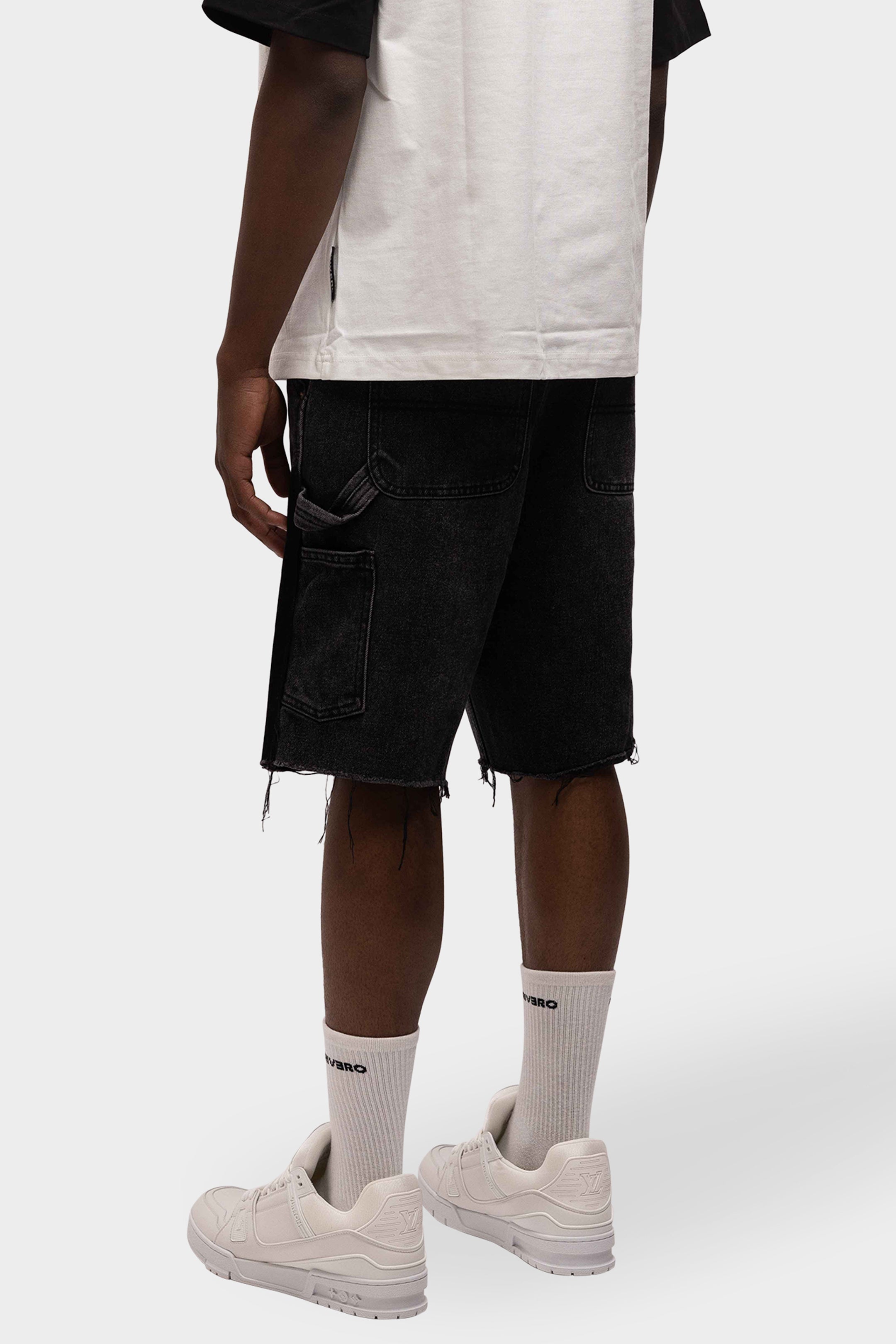 CARPENTER DENIM SHORTS BLACK