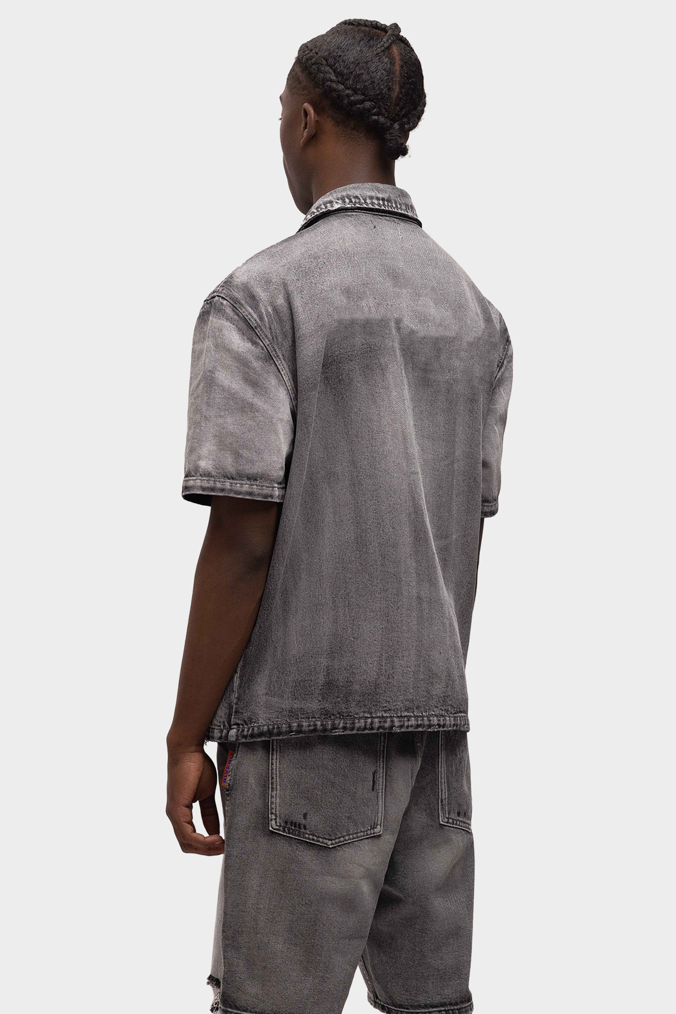 DENIM OVERSIZED SHIRT WASHED GREY