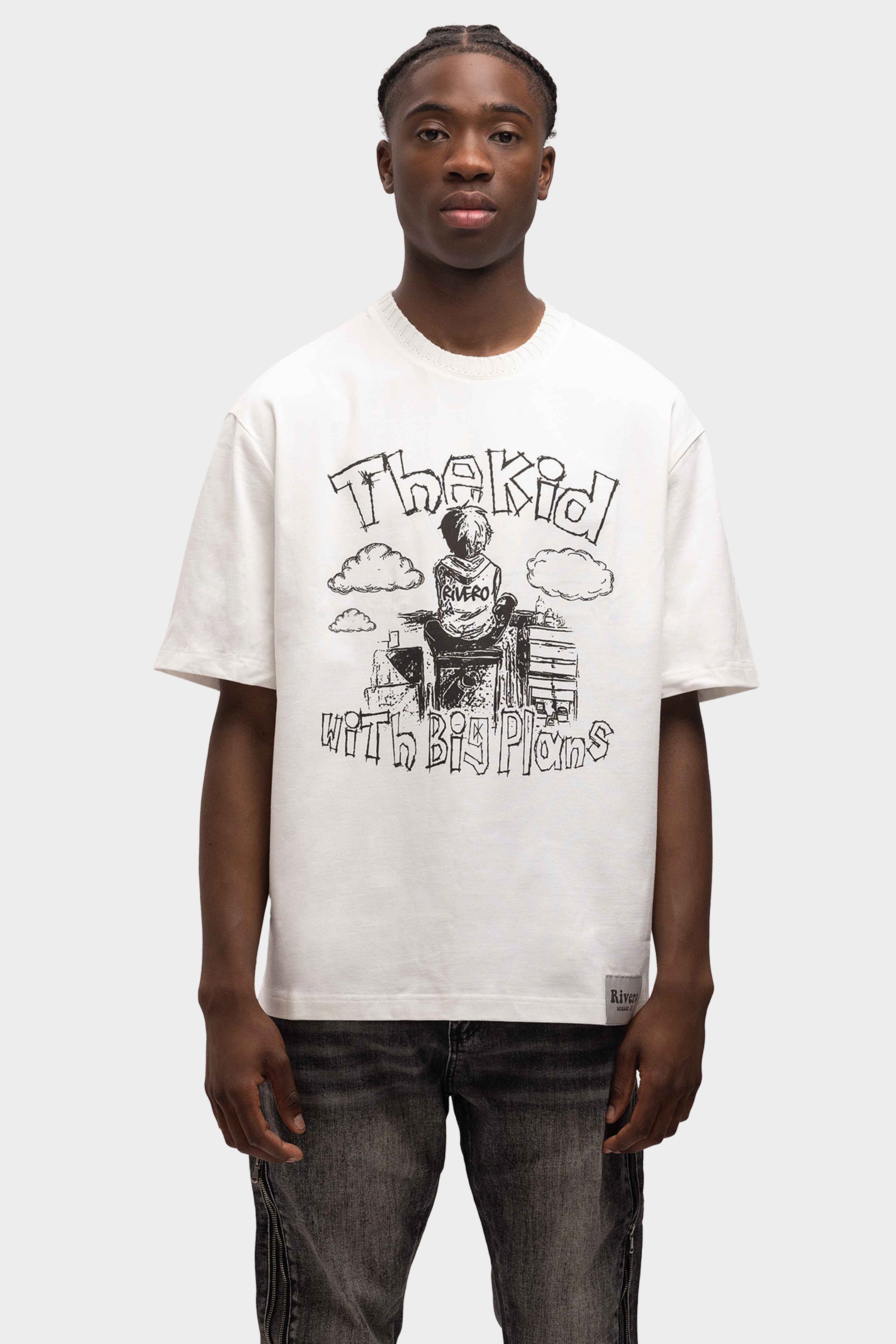 BIG PLANS GRAFFITI OVERSIZED T-SHIRT WHITE