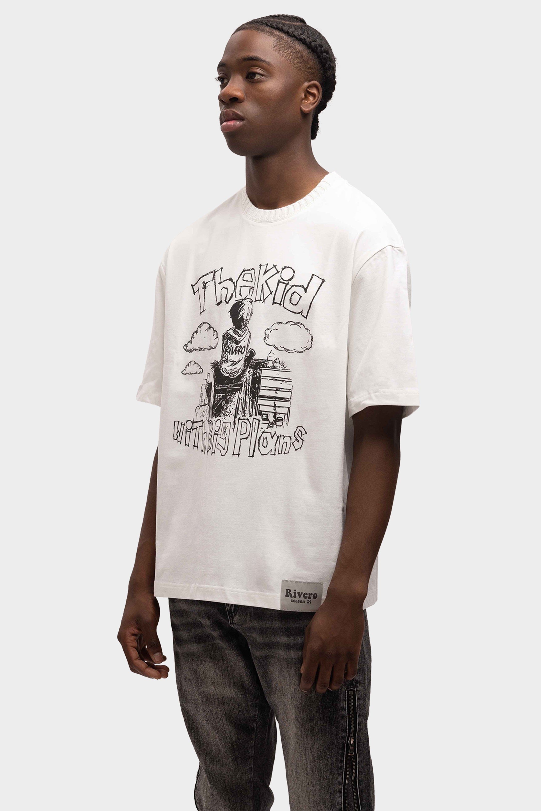 BIG PLANS GRAFFITI OVERSIZED T-SHIRT WHITE