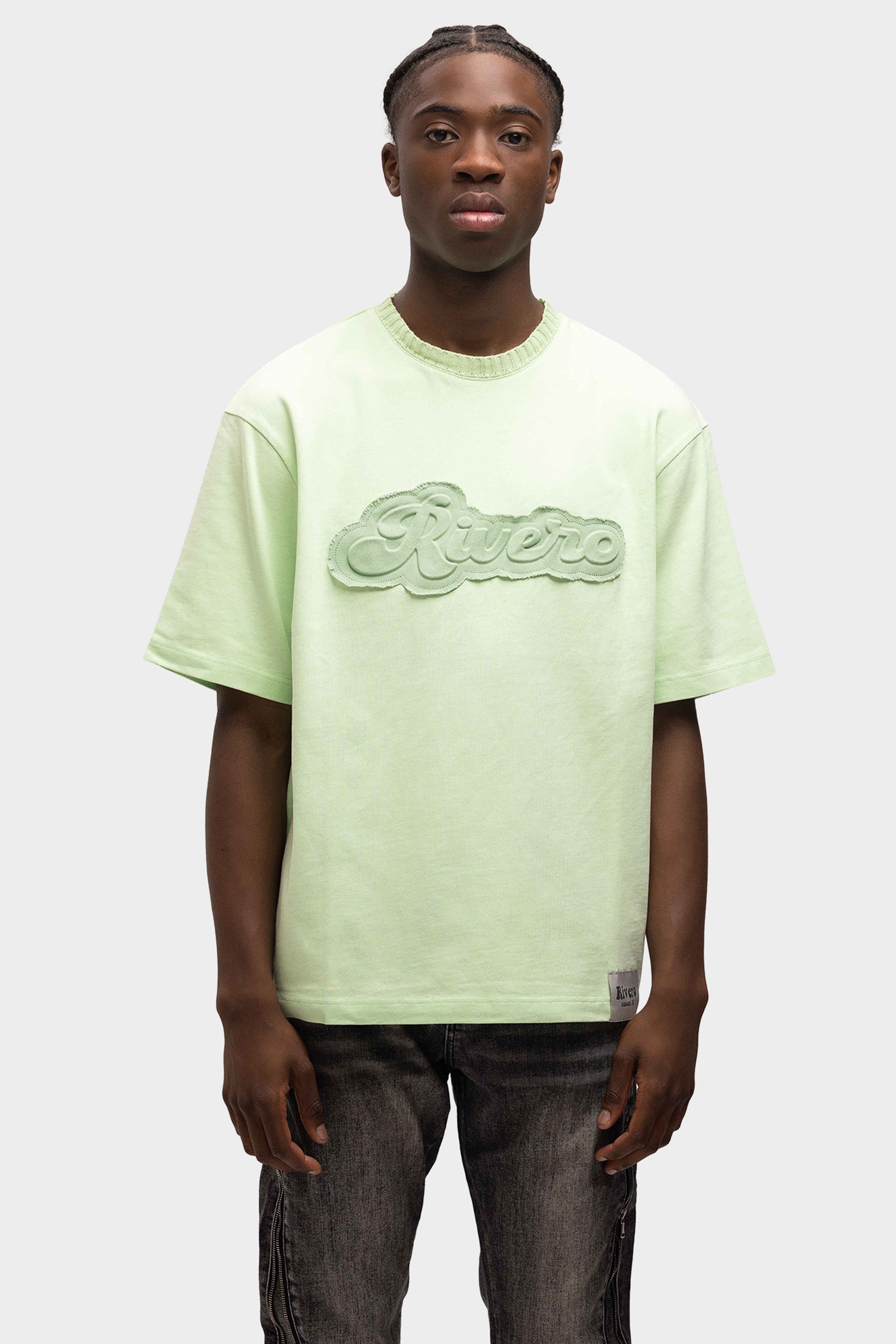 EMBOSSED OVERSIZED T-SHIRT GREEN