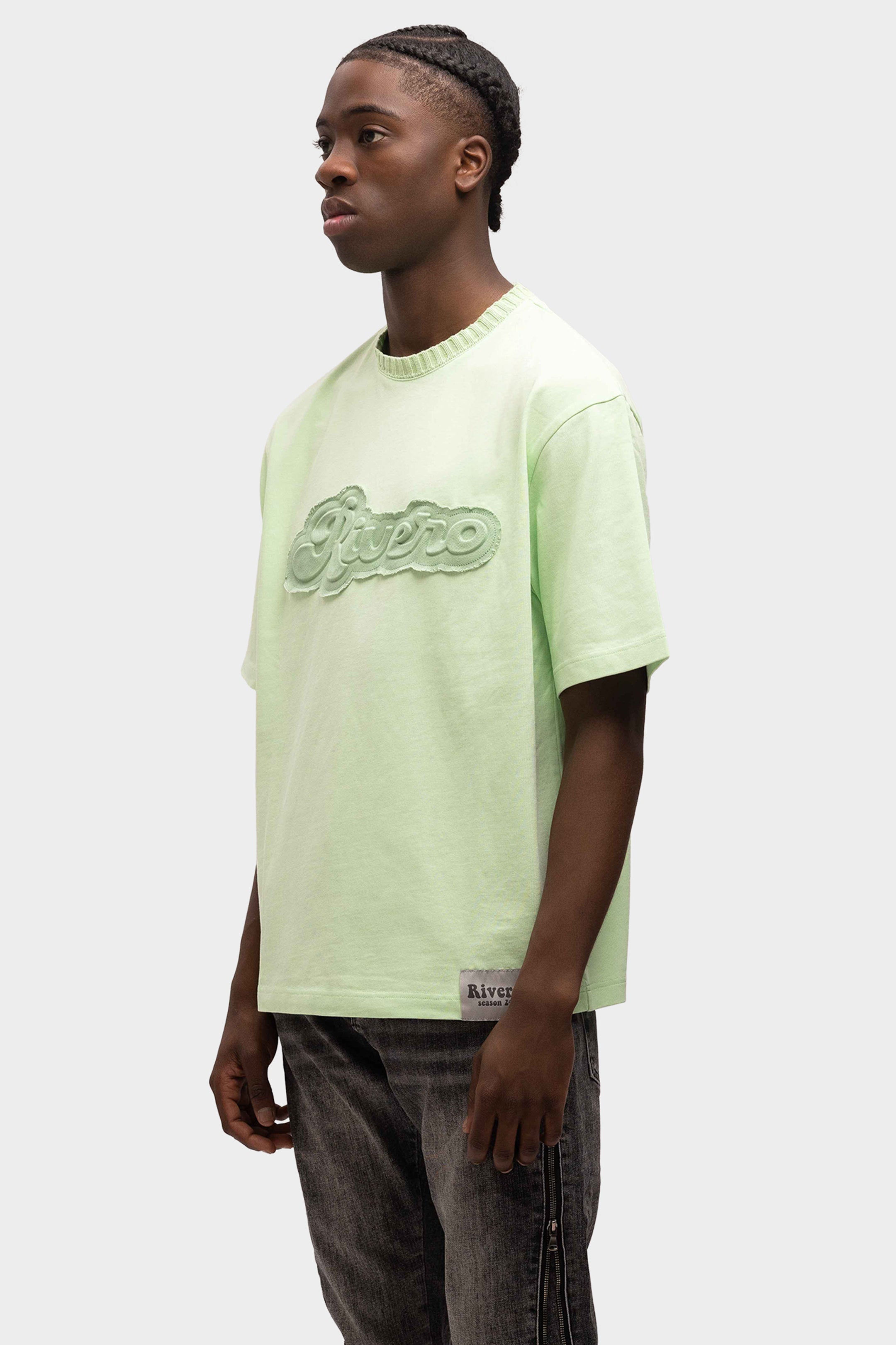 EMBOSSED OVERSIZED T-SHIRT GREEN