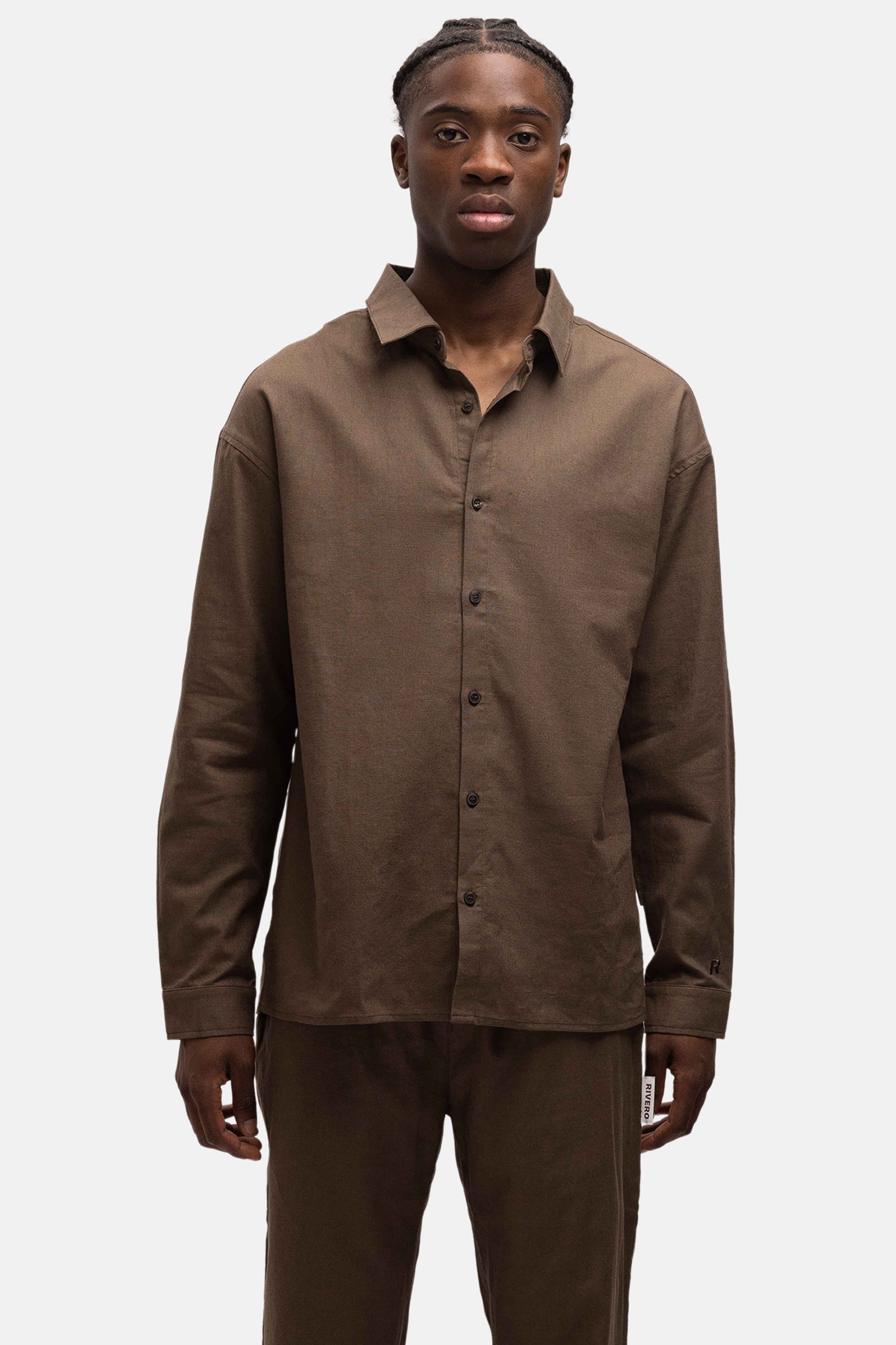 LINEN SHIRT BROWN