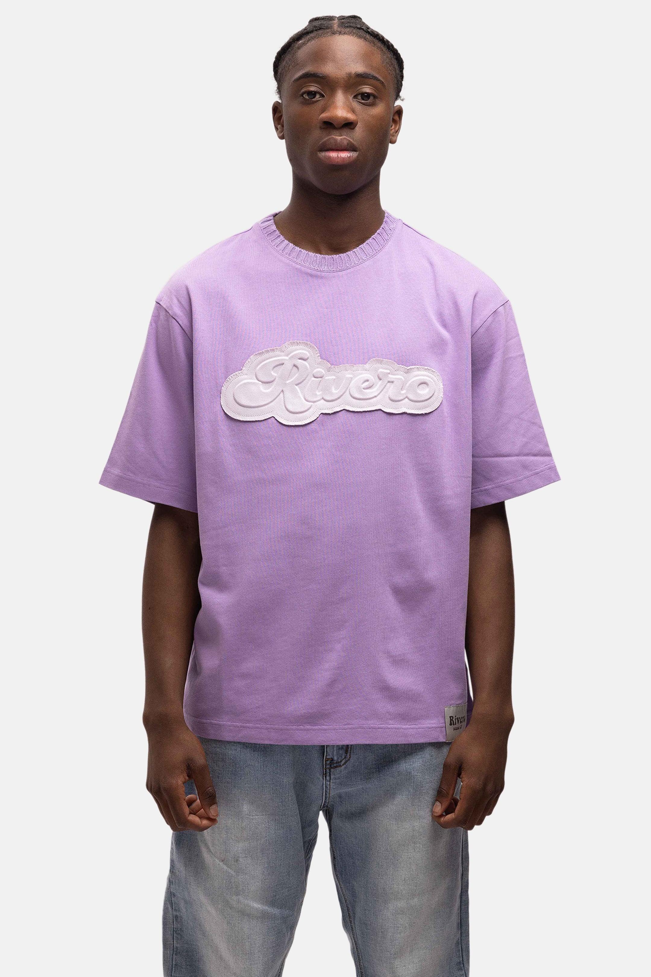 EMBOSSED OVERSIZED T-SHIRT PURPLE