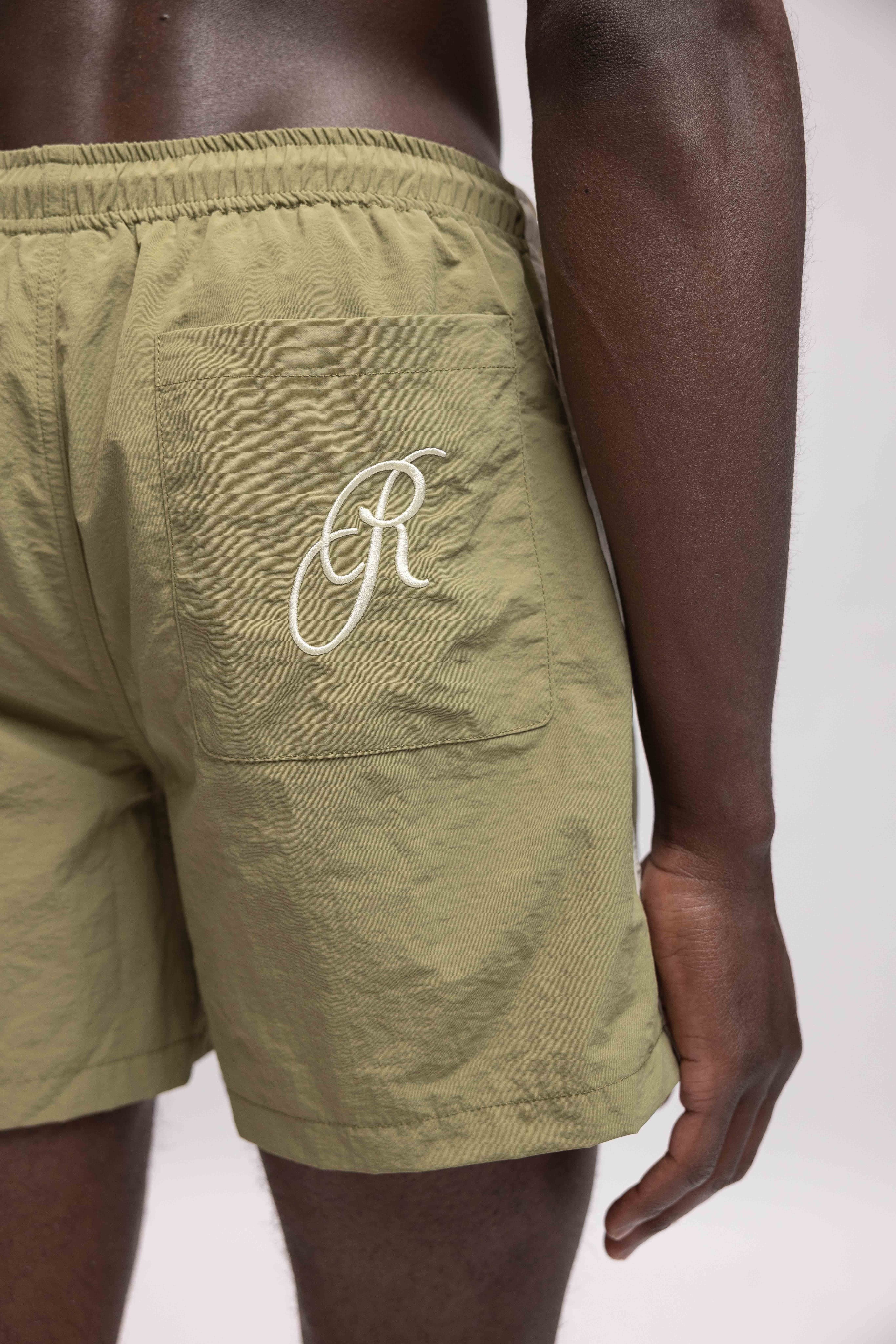 RETRO SWIMSHORTS GREEN/OFF WHITE