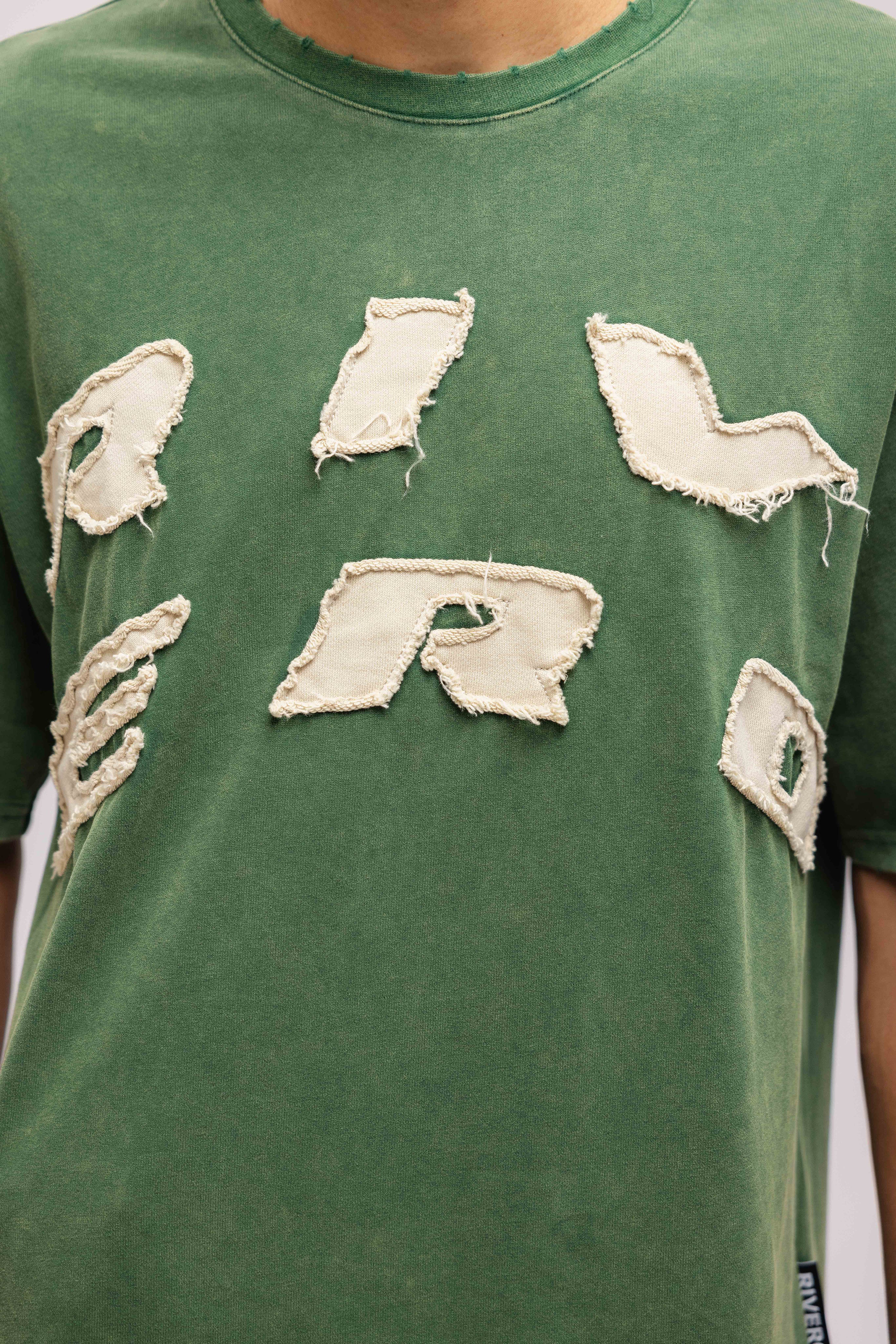 SCRIPT OVERSIZED T-SHIRT WASHED GREEN