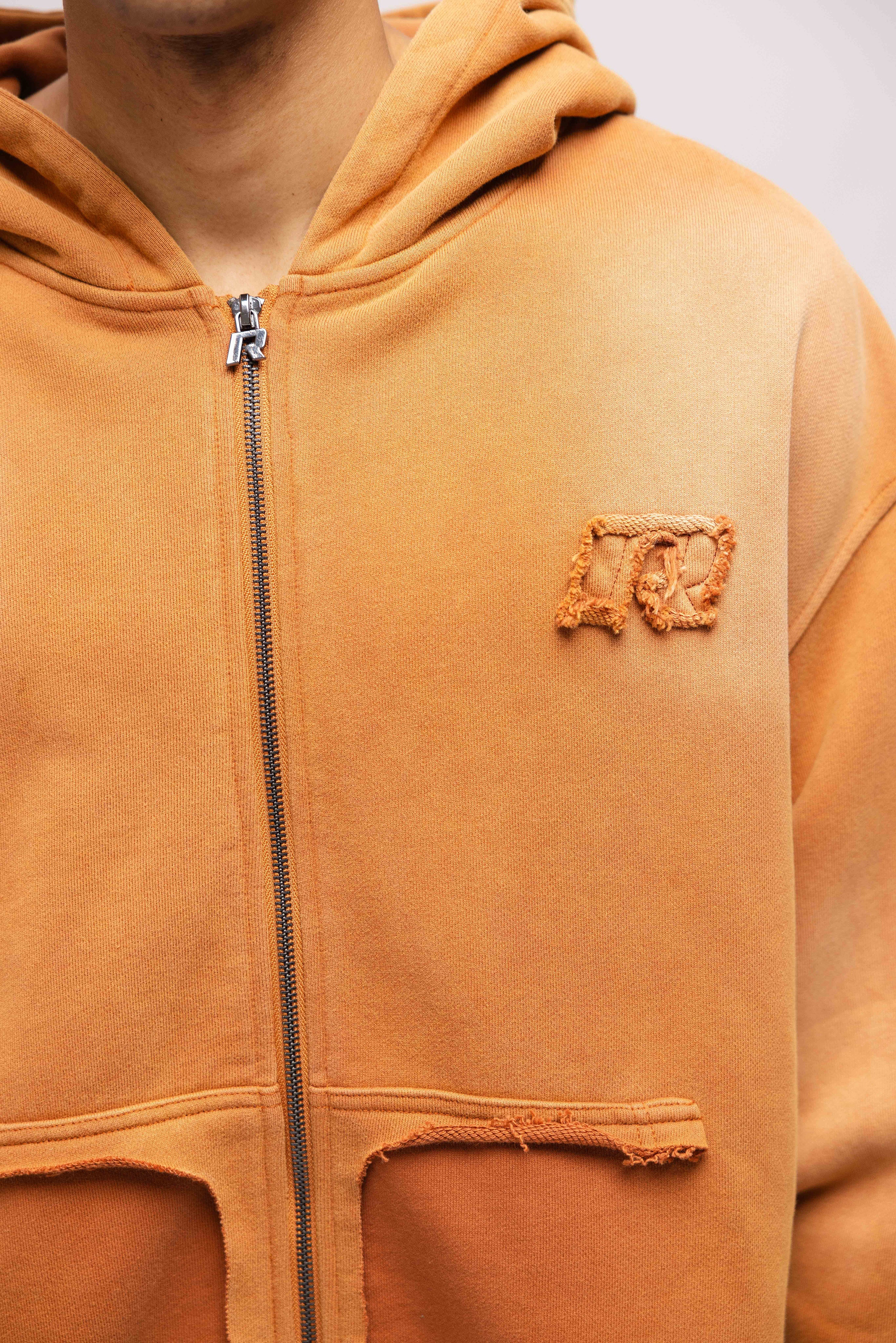 VINTAGE RAW ZIP HOODIE RUSTY