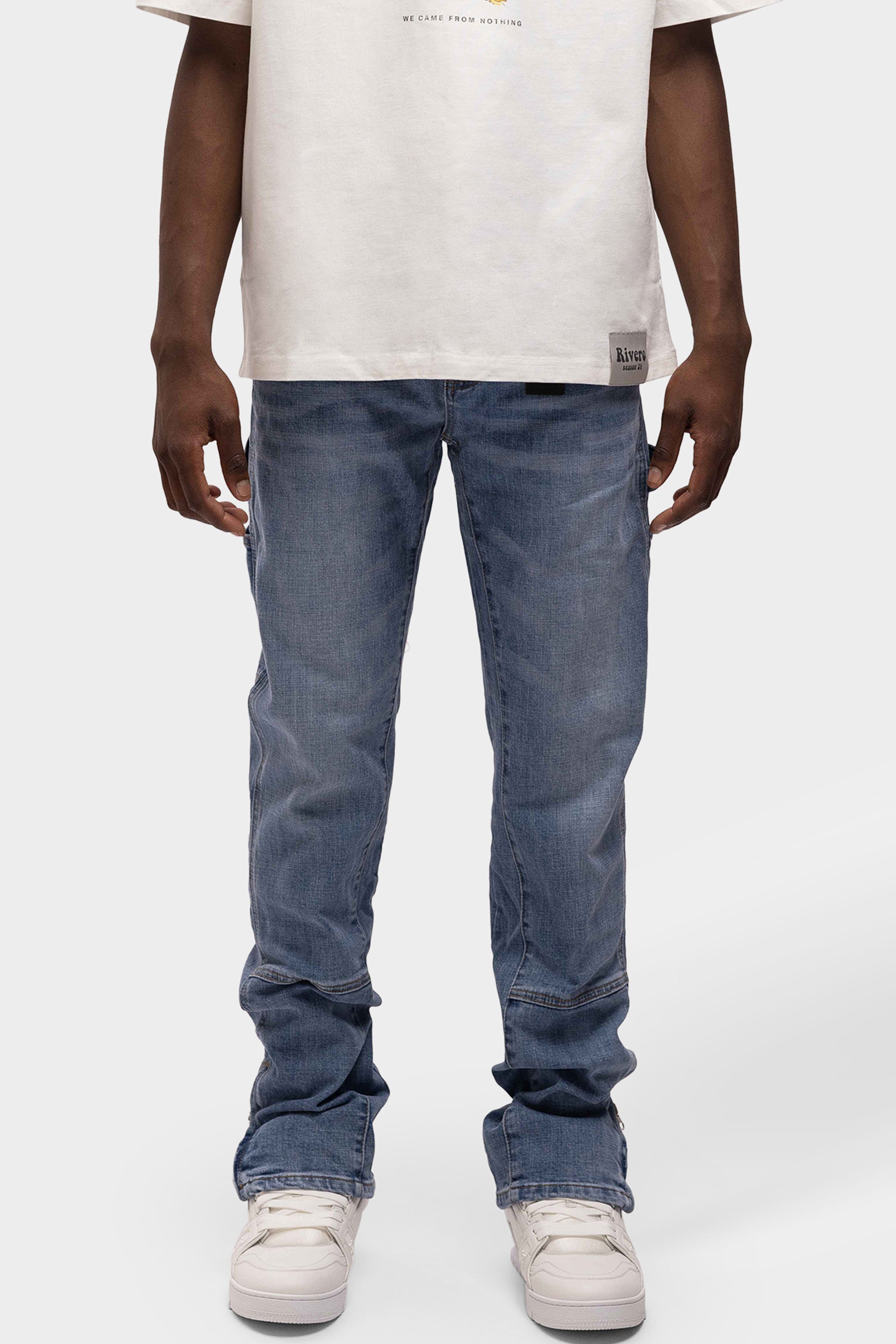 STRAIGHT WORKER DENIM JEANS BLUE