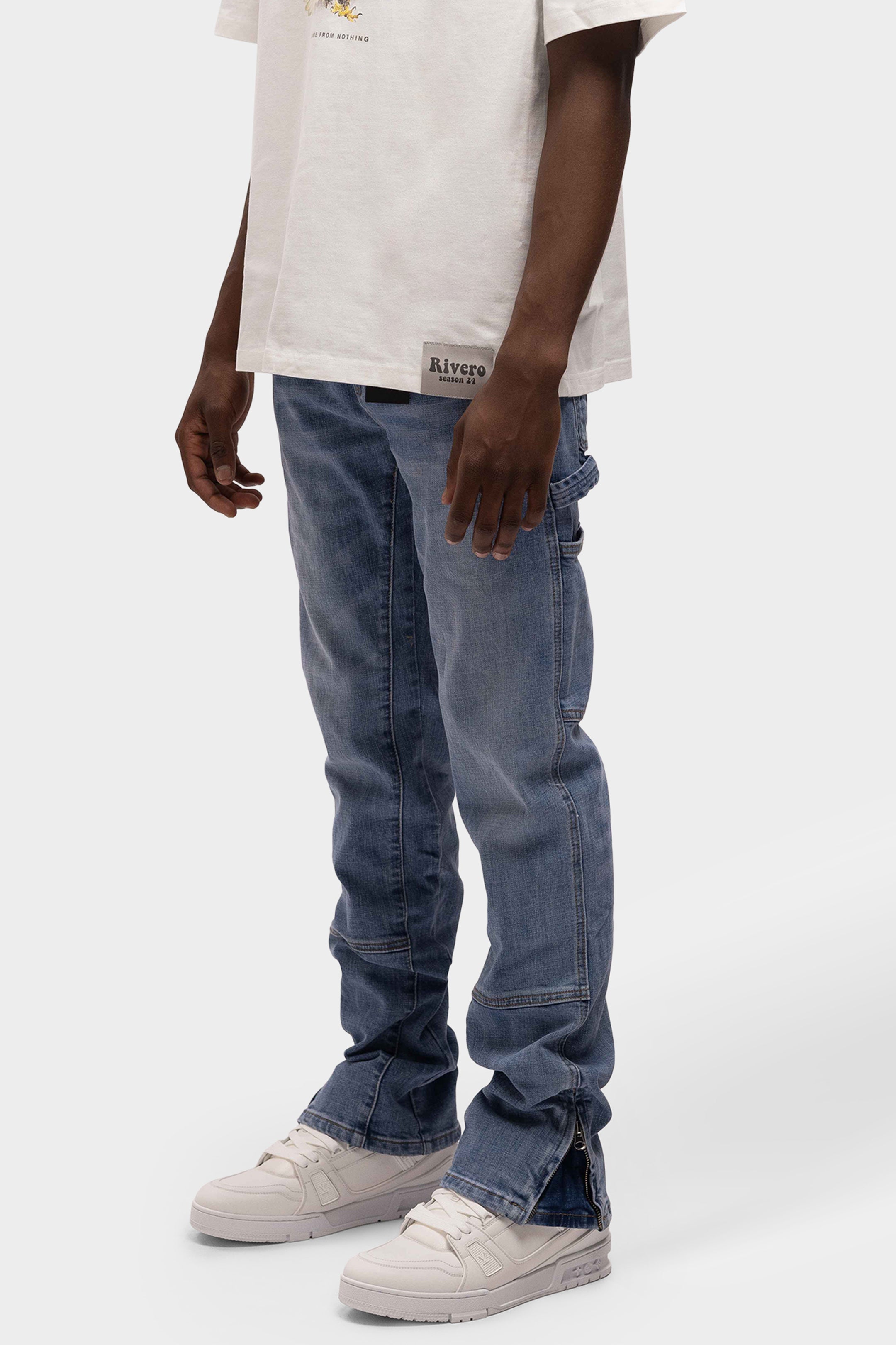 STRAIGHT WORKER DENIM JEANS BLUE