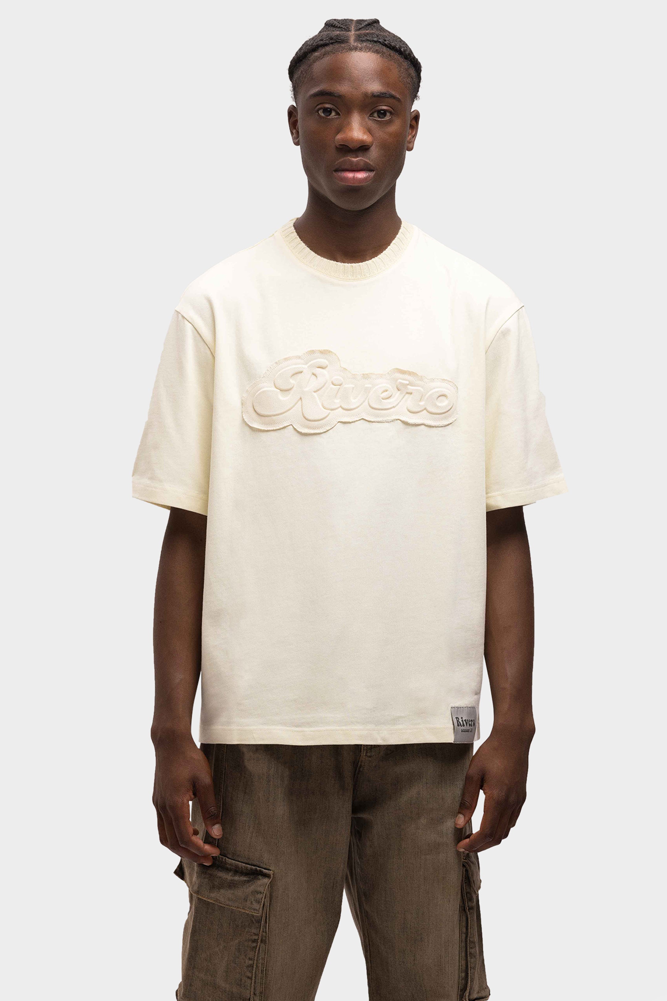 EMBOSSED OVERSIZED T-SHIRT OFF WHITE