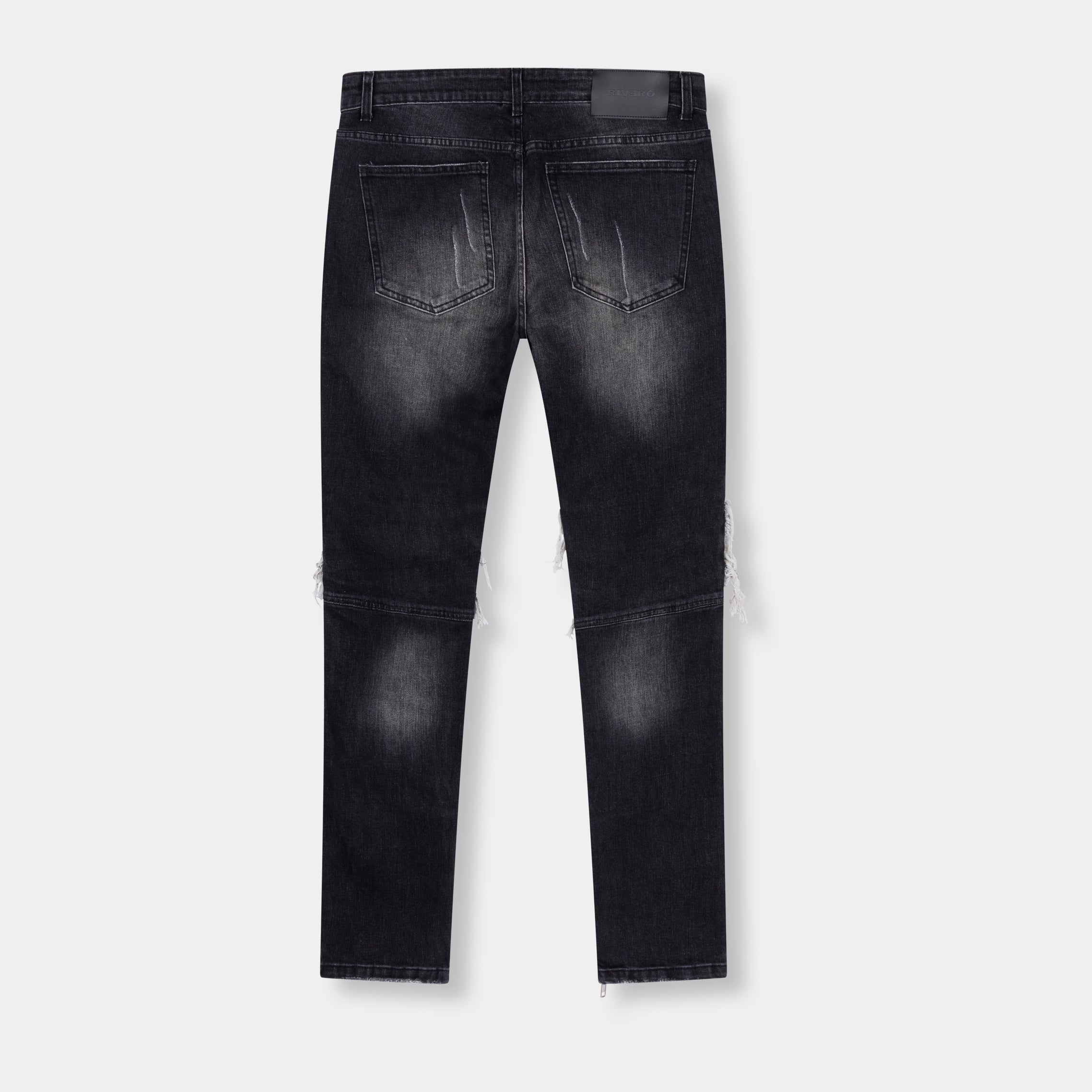 ZIP DENIM JEANS BLACK