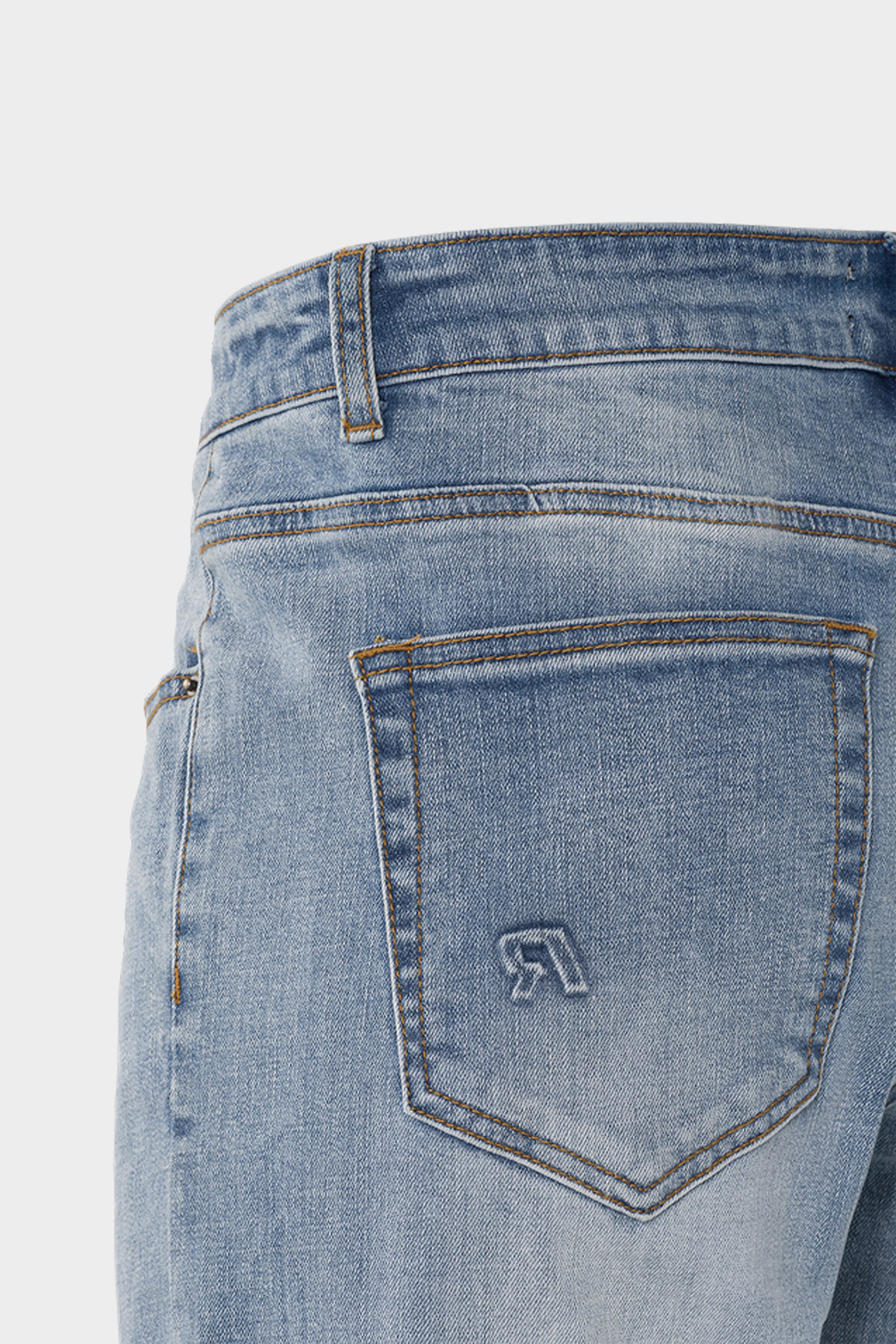 REGULAR EMBOSSED WASHED DENIM JEANS
