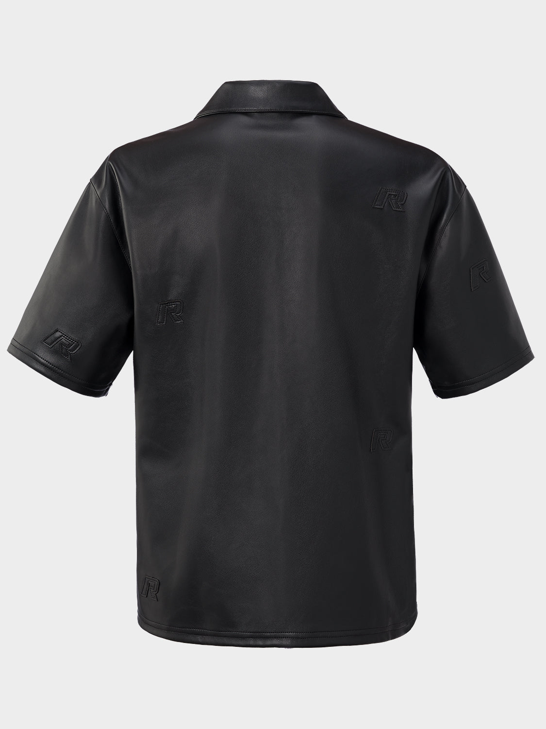 LEATHER OVERSIZED SHIRT BLACK