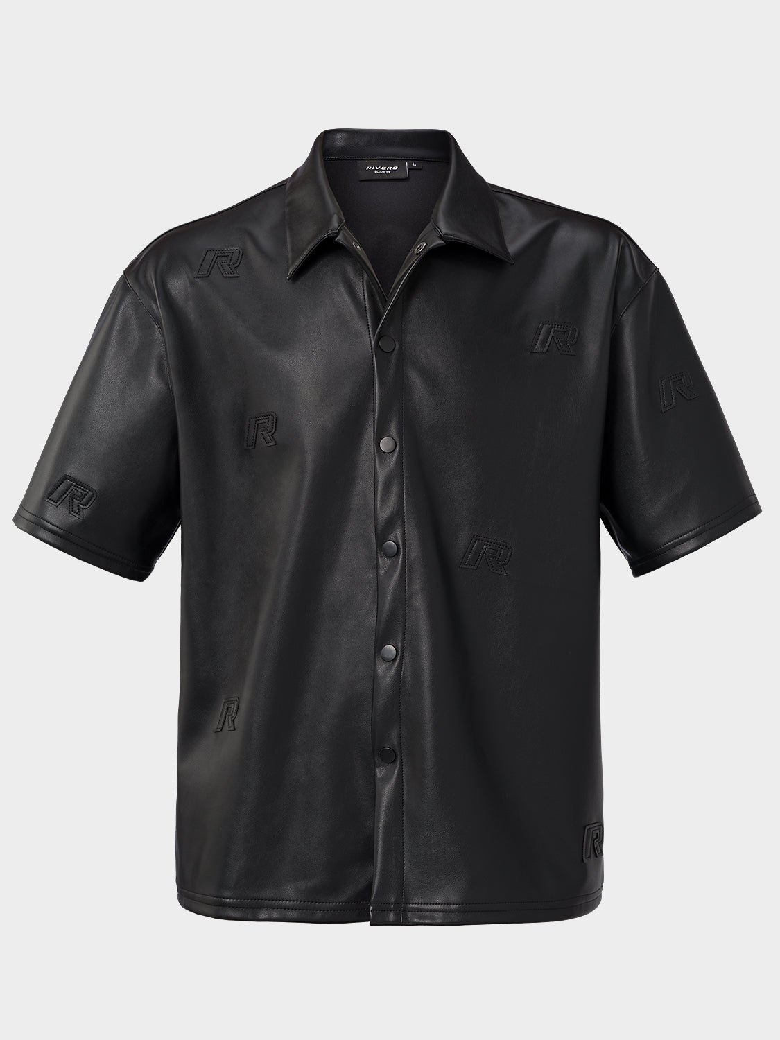LEATHER OVERSIZED SHIRT BLACK