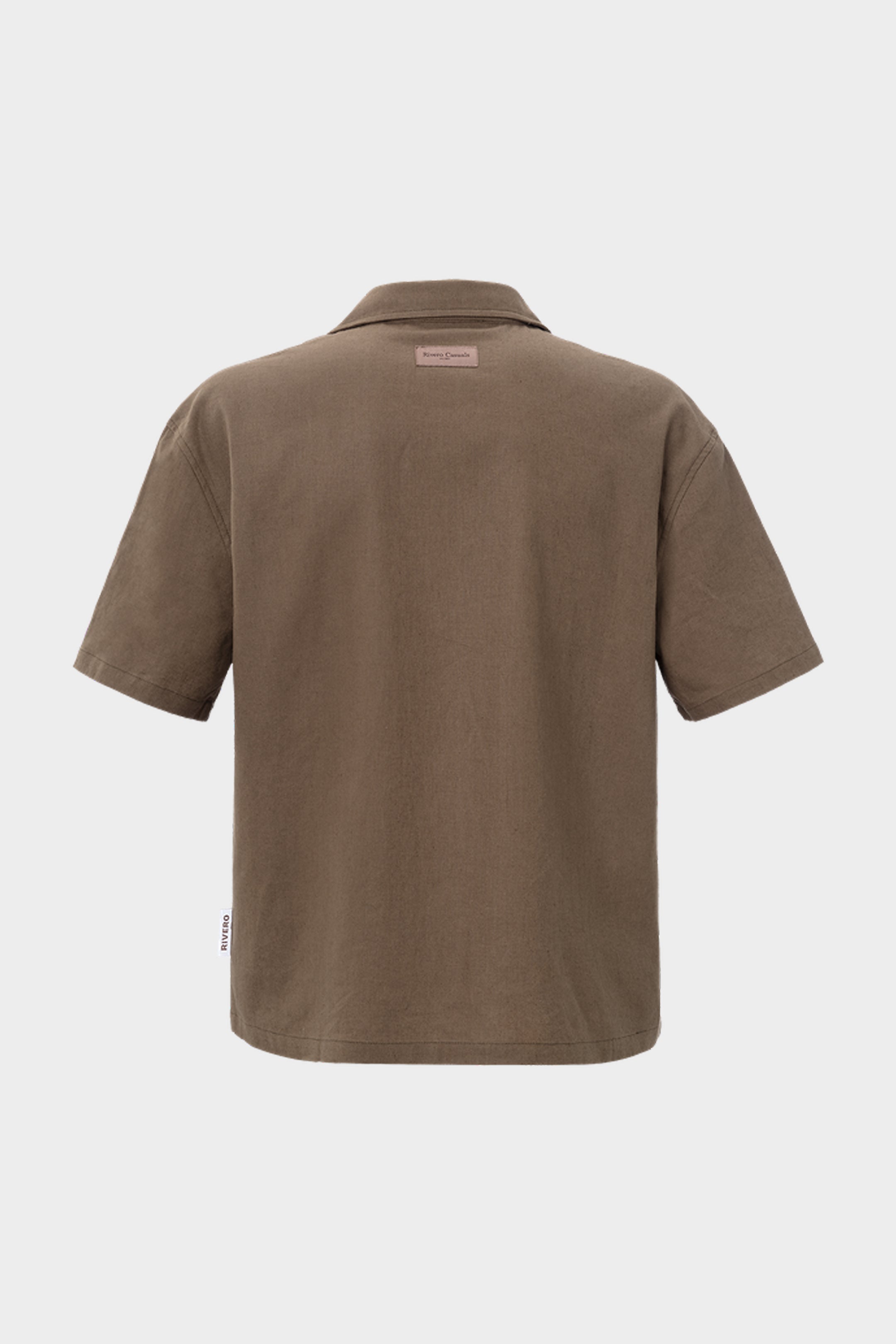 LINEN SHIRT SHORT SLEEVE BROWN