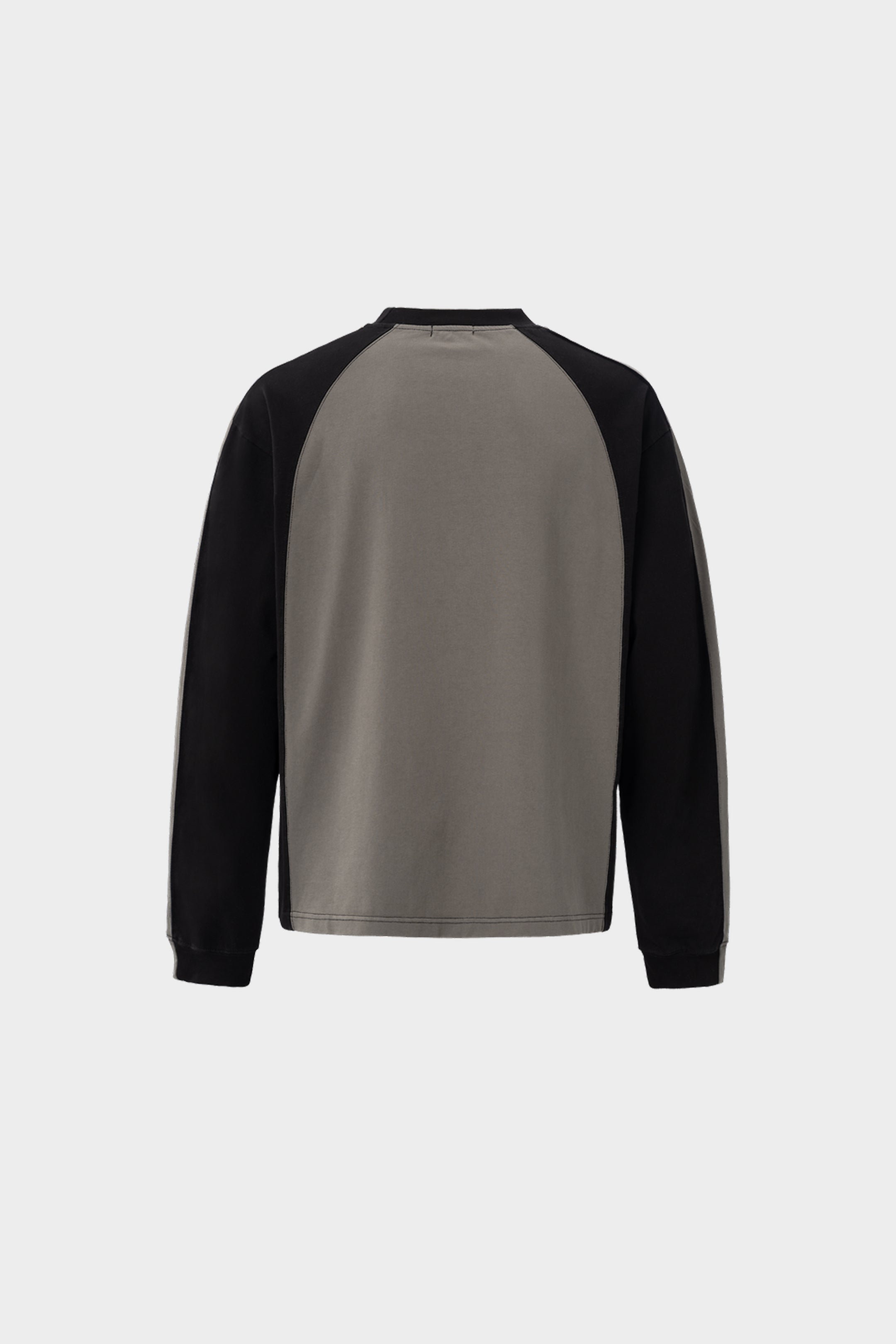 PANELED OVERSIZED LONG SLEEVE TEE BLACK/GREY