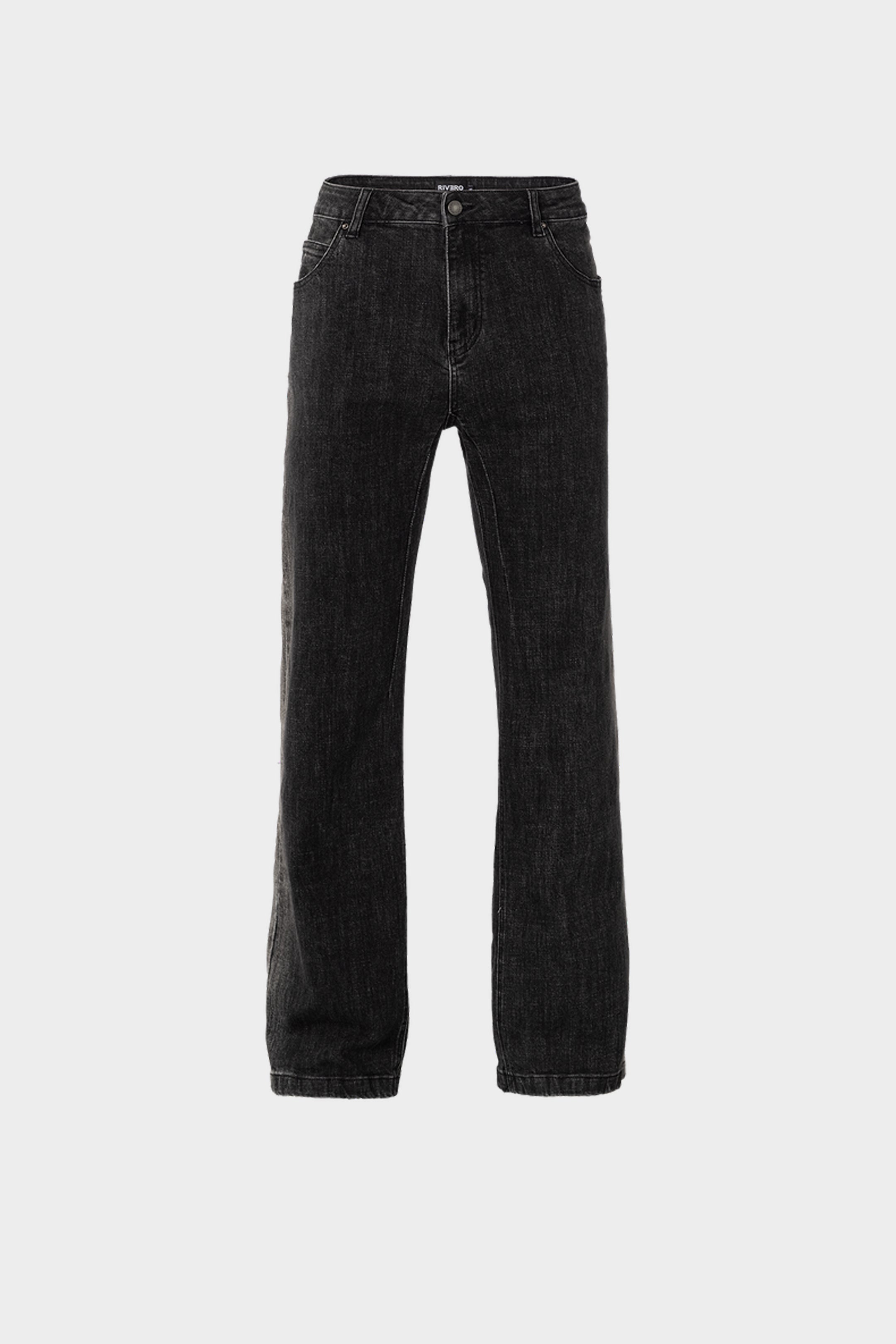 RELAXED EDGE WASHED DENIM JEANS DARK GREY