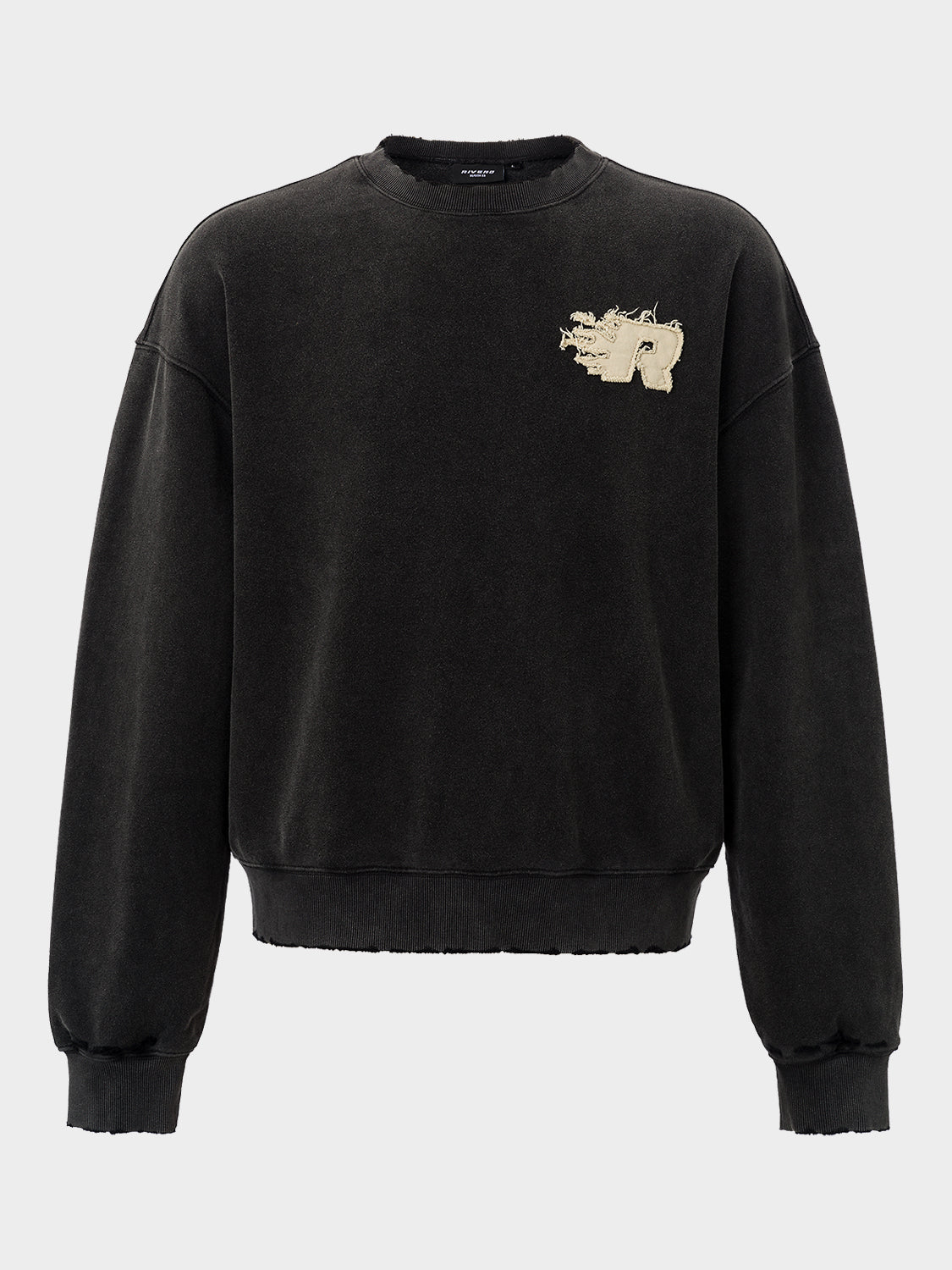 SCRIPT WASHED SWEATER BLACK
