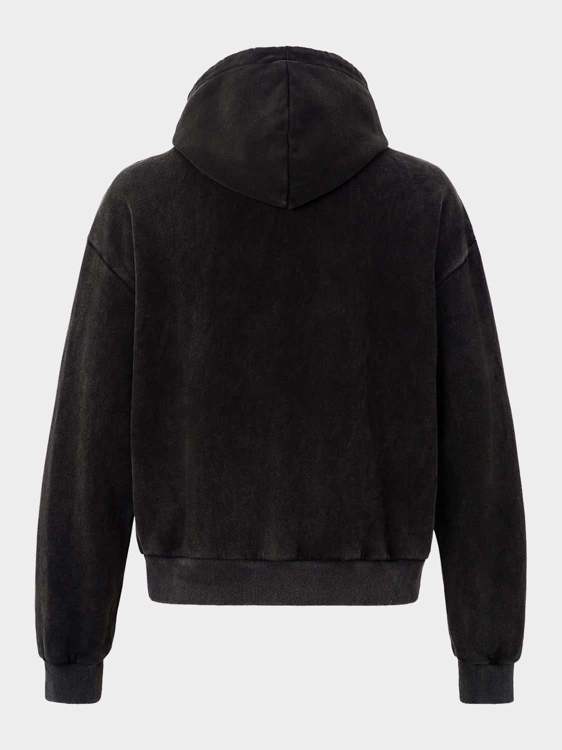 SCRIPT ZIP HOODIE WASHED BLACK