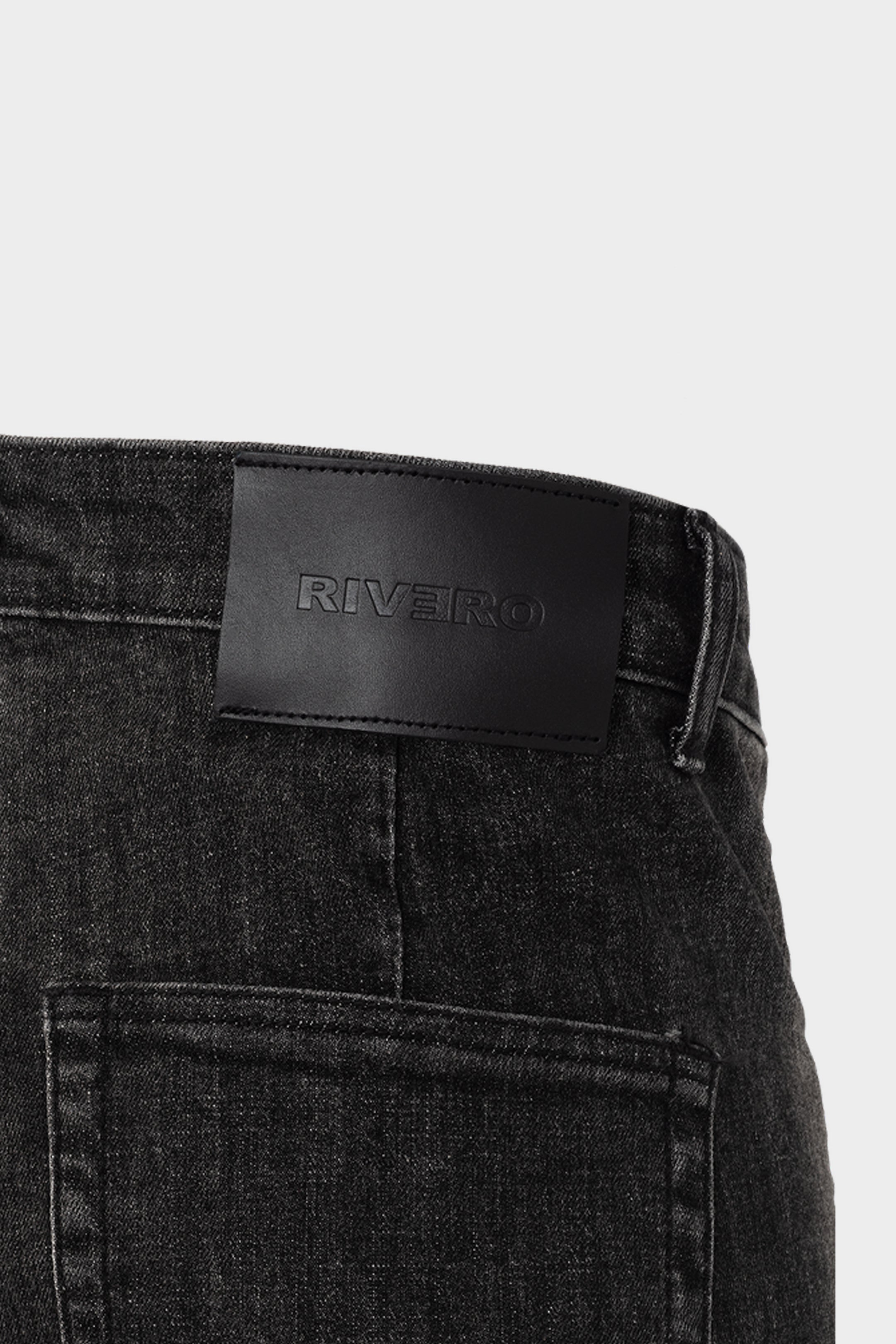 RELAXED EDGE WASHED DENIM JEANS DARK GREY