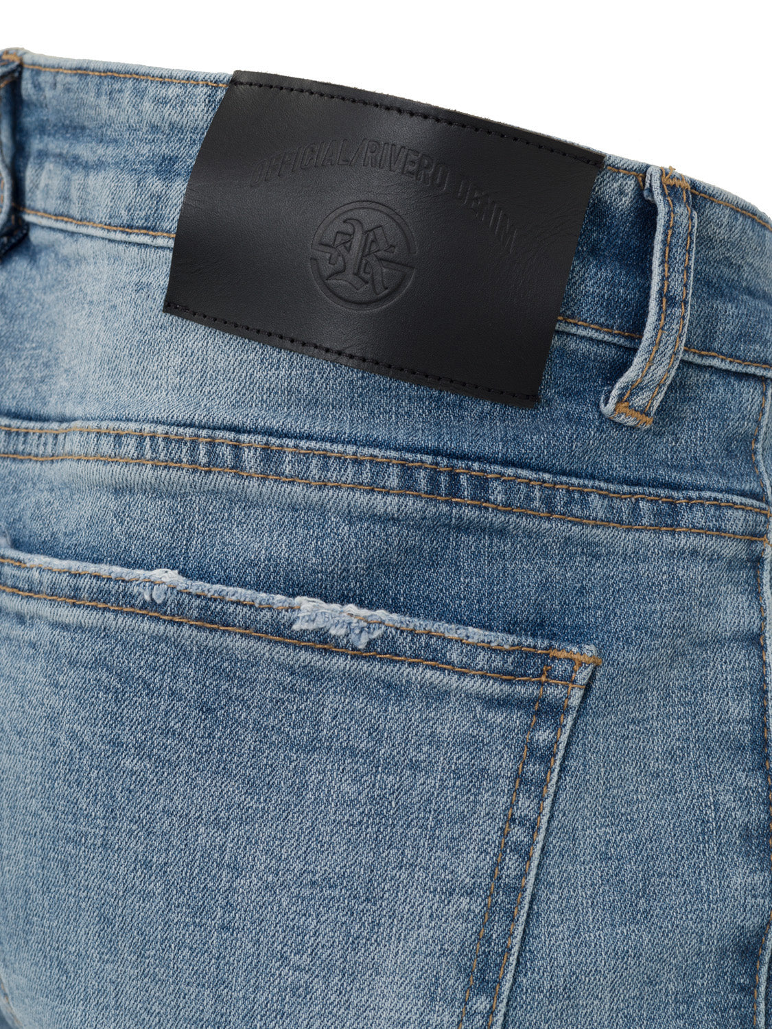 ZIP DENIM JEANS LIGHT BLUE