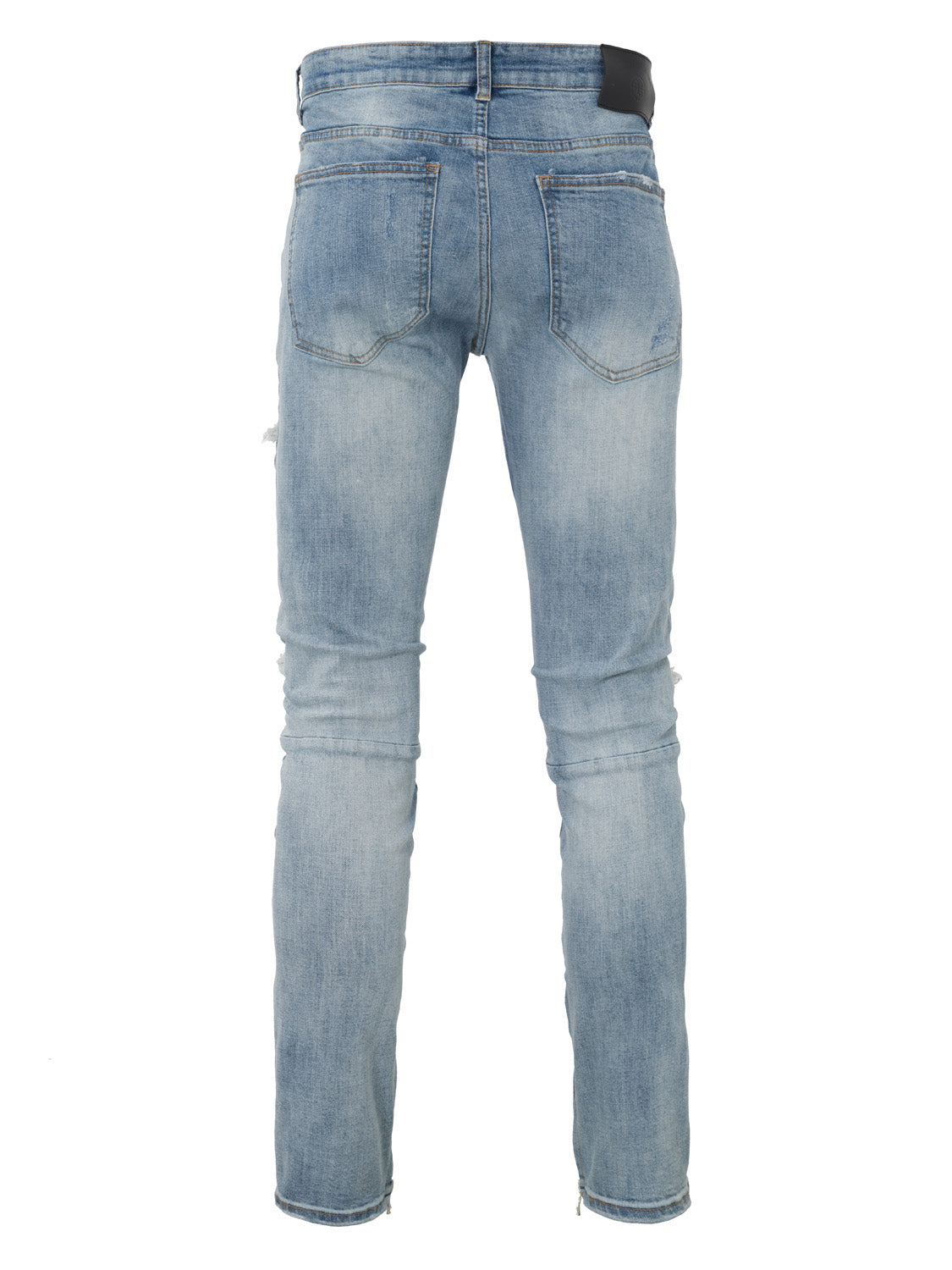 ZIP DENIM JEANS LIGHT BLUE