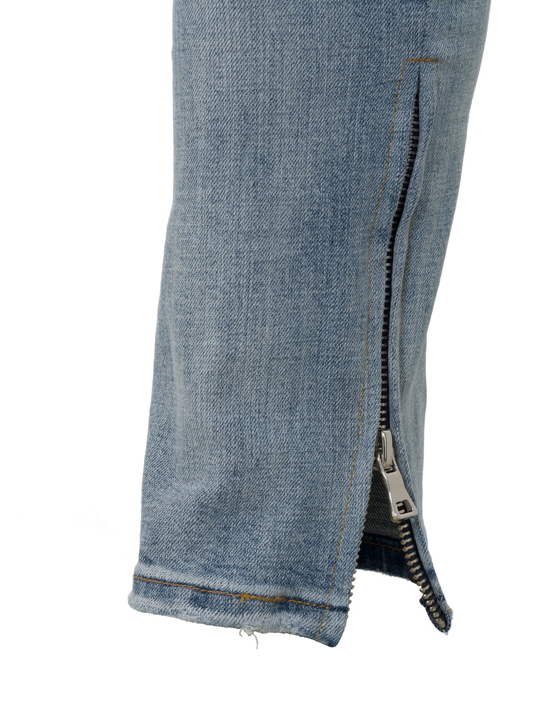 ZIP DENIM JEANS LIGHT BLUE