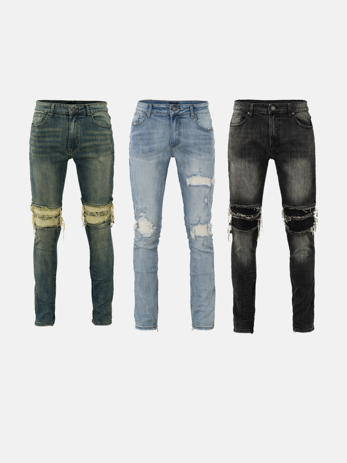 ZIP DENIM JEANS 3-PACK